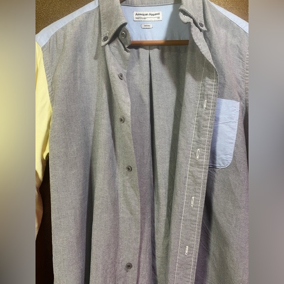 Vintage American Apparel Oxford Colorblock Shirt XS - Y2K/90s Preppy Unisex - Picture 7 of 12